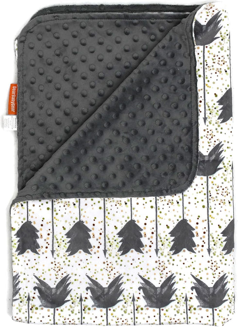 Dear Baby Gear Deluxe Baby Blankets, Custom Minky Print, Grey Arrows on Confetti, Grey Minky Dot...