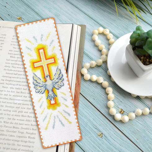Povitrulya 'Holy Spirit' Counted Cross Stitch Bookmark Kit - DIY Embroidery Set for Adults with Paper Pattern, 16-Count Aida Canvas and Presorted ...