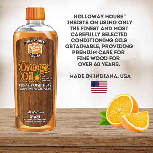 Holloway House Orange Oil Cleaner 16oz, 6Pk w/Sun-Guard for Fine Wood | Cleans & Conditions | Removes Soap Scum from Shower Doors, Stainless, Tile...