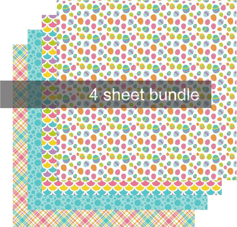 Adhesive Vinyl Sheets Patterned, Easter Pattern Vinyl, Printed Craft Vinyl Sheets, 4-12"x12" Bundle...