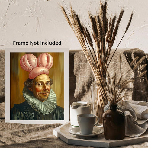 Posterizer 1 pcs-funny humourous William Shakespeare with balloon ears 1-Comedy Art-Gift for Art Lovers-Living Room Bedroom Decor- unframed wall a...
