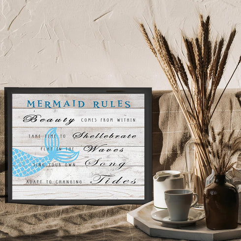 Posterizer 1 pcs-Beauty comes from within-girly beach vibes-Coastal & Nautical Art-Motivational & Inspirational Art-Gift for Nature, Surfers and B...