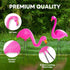 JOYIN Set of 2 Small Pink Flamingo Yard Ornament Stakes Mini Lawn Plastic Flamingo Statue with Metal Legs for Sidewalks, Outdoor Garden Decoration...