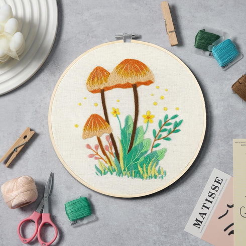 Bonroy 4 Sets Embroidery Kit for Beginners with Instructions,Cross Stitch Kits for Adults with Pattern,Needlepoint Kits for Adult Include Embroide...