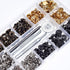 100 Set Snap Fasteners Leather Snaps Button Kit Press Studs with 4 Pieces Fixing Tools, 12.5 mm in Diameter...