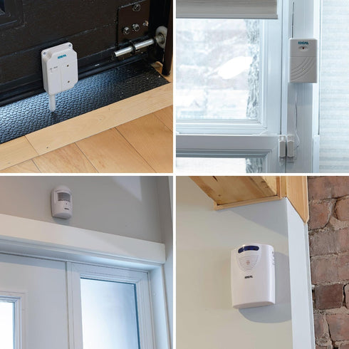Ideal Security SK664 Wireless Chime 6 Different Sounds, LED Alert, Battery Powered, Works with All SK6 Sensors, White...
