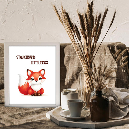 Posterizer 1 pcs-stay clever little fox-cute fox-Kids Room Art-Motivational & Inspirational Art-decor for nursery toddlers kids room- UNFRAMED Wal...