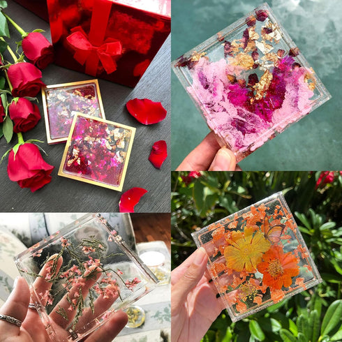 Honbay 2PCS Silicone Coaster Molds Square Shape Coaster Resin Molds Jewelry Storage Plate Dish Casting Mold for Craft Jewelry Making...