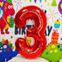 40 inch red big number 3 birthday party decoration foil polyester film balloons anniversary party wedding for girls and boys digit 3...