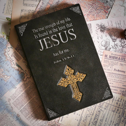 Unlined Journal - Jesus 3D-Embossed Art Pattern Hardcover Black Notebook Gift, A5 Blank Sketchbook Notepad, 8.4" x 5.7" (100 Sheets, 200 Pages)...