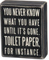 Primitives by Kathy Wooden Box Sign - Funny Bathroom Sayings, Wall Art/Home Decor, Farmhouse Style, Housewarming Gift, 4x5 IN...