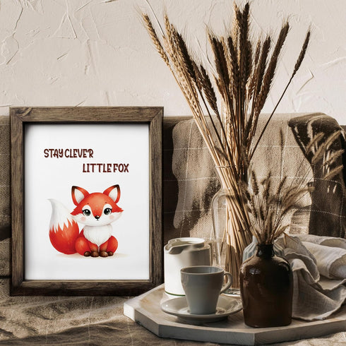 Posterizer 1 pcs-stay clever little fox-cute fox-Kids Room Art-Motivational & Inspirational Art-decor for nursery toddlers kids room- UNFRAMED Wal...