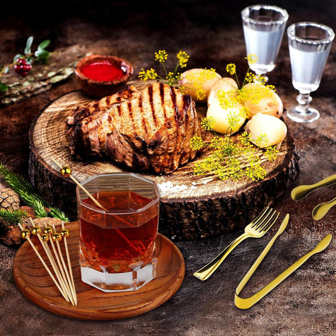 Mini Forks Cocktail Toothpicks Serving Tongs Dinnerware Set for Wedding Party, Include Tongs, Disposable Appetizer Forks, Cocktail Toothpicks for ...