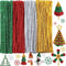 WILLBOND 400 Pieces Christmas Pipe Cleaners Craft Pipe Cleaners Glitter Chenille Stems Creative Arts Chenille Stems for DIY Craft Christmas Decora...