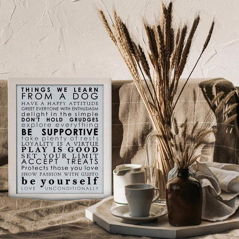 Posterizer 1 pcs-Things we learn from a dog-Art for Animal Lovers-Motivational & Inspirational Art-Decor for Home & Office- UNFRAMED Wall Art...