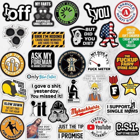 170 PCS Hard Hat Stickers (Dirty) for Tool Box, Helmet, Funny Stickers for Adults, Prank Meme Vinyl and Waterproof Decals for Mechanics, Electrici...