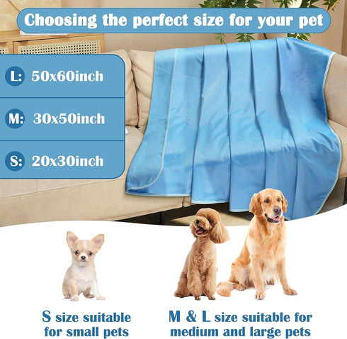 Kritter Planet Waterproof Cooling Dog Mat, Soft Cooling Pet Blanket for Summer, Lightweight Cooling Outdoor Mat, Reversible Furniture Cover Couch ...