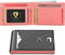 GSOIAX Mens Slim Wallet for Men Minimalist Genuine Leather Carbon Fiber Rfid Blocking Bifold Credit Card Holder With Gift Box (Pink and Carbon Bla...