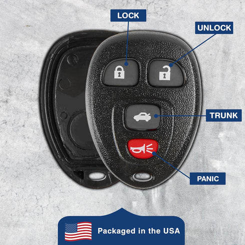 KeylessOption Key Fob Cover Case Replacement for 2006 2007 2008 2009 2010 2011 2012 2013 2014 2015 2016 Buick Cadillac Chevrolet Chevy Remote Shel...