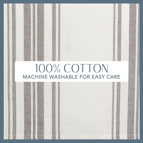 Elrene Home Fashions Farmhouse Living Stripe and Check Kitchen Towels, 17" x 28" (Set of 3), Gray/White 3...
