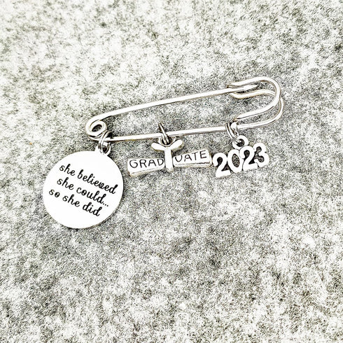 Graduation Cap Brooch Pin Class of 2023 High School Graduation Inspiration Gift for Her...