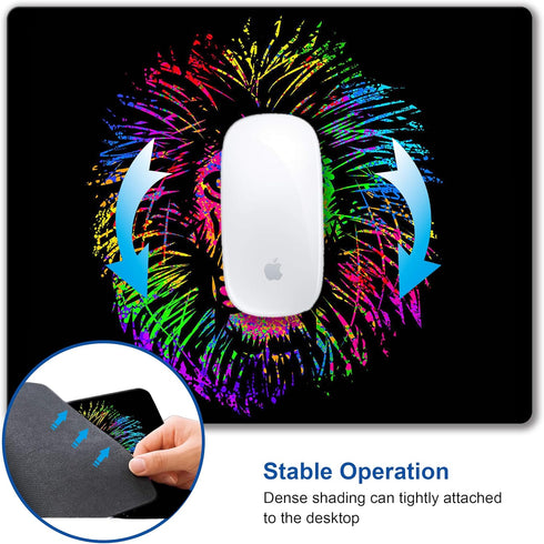 Mouse pad Small Computer Mouse pad with Personalized Watercolor Lion Design Office Non-Slip Rubber Mousepad...