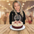 24 Count Tall Thin Metallic Rose Gold Slow Burning Birthday Candles in Holders with Matching Elegant Classy Cake Topper for Special Custom Birthda...