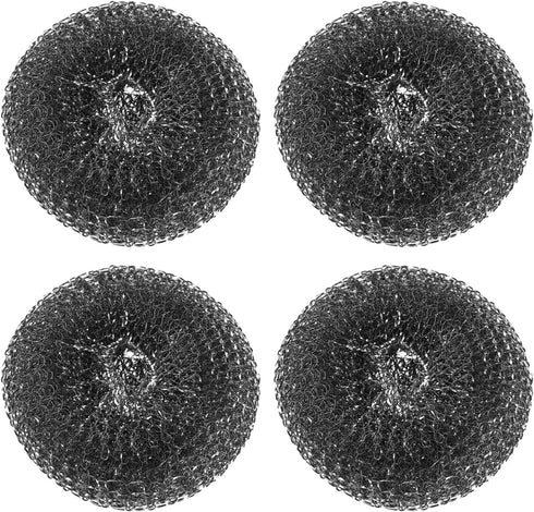 4pcs Stainless Steel Scrubber Pad, Barbecue Grill Cleaning Scrubber Pads Replacement Steel Wool Brush Head for Gas, Outdoor BBQ Accessories...