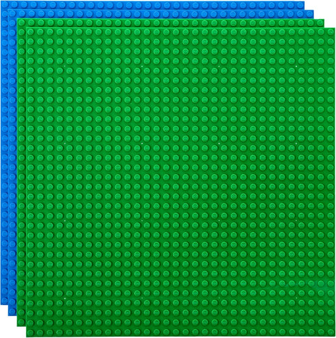 Strictly Briks 4 Pack Classic Baseplates 10x10 in, Stackable Building Plates with 32 x 32 Studs, Mats, Bases, Boards, Sheets 100% Compatible with ...