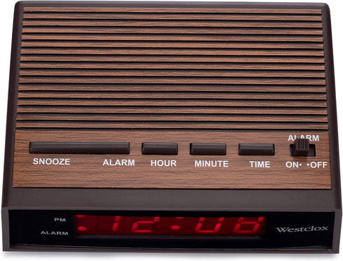 Westclox Retro Wood Style Easy To Read Super Bright Small Night Table Ascending Alarm Clock 22690....