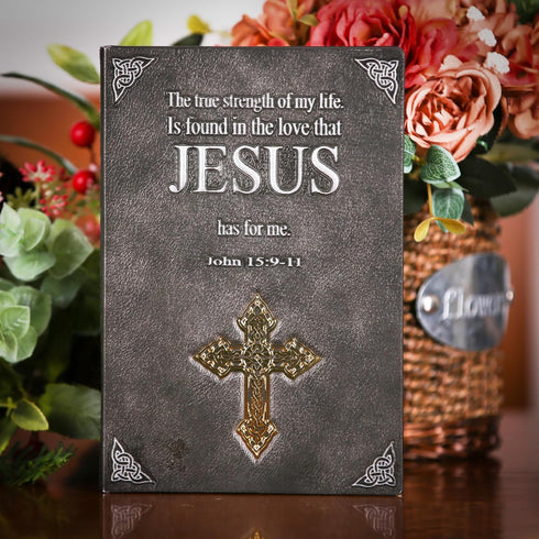Unlined Journal - Jesus 3D-Embossed Art Pattern Hardcover Black Notebook Gift, A5 Blank Sketchbook Notepad, 8.4" x 5.7" (100 Sheets, 200 Pages)...
