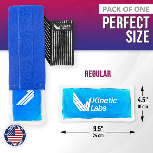 Ice Pack Wrap with Elastic Strap by Kinetic Labs - Hot Cold Gel Pack for Injuries - Reusable Ice Pack for Neck Foot Ankle Head Wrist Leg Shoulder ...