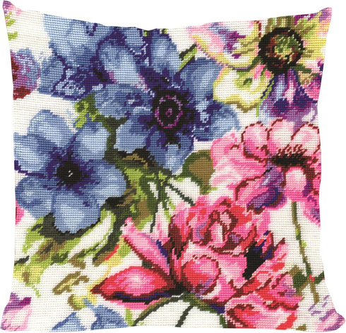 Tobin 2619 Stitched in Acrylic Yarn Watercolor Floral Needlepoint Kit, 12" by 12", Multicolor...