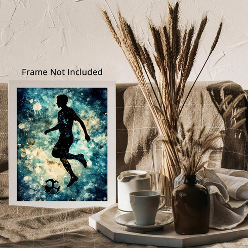 Posterizer 1 pcs-abstract galaxy background poster-soccer / football player-Sports & Hobby Art Gifts for sports fans Decor for Home & Office- unfr...