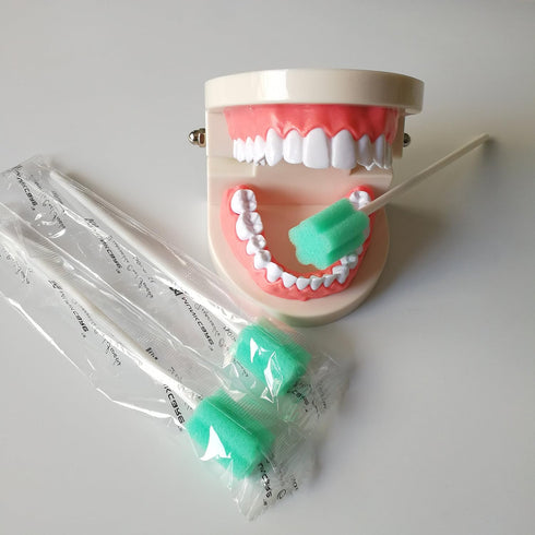 Untreated Disposable Oral Swab- Single Use Green 100 counts...
