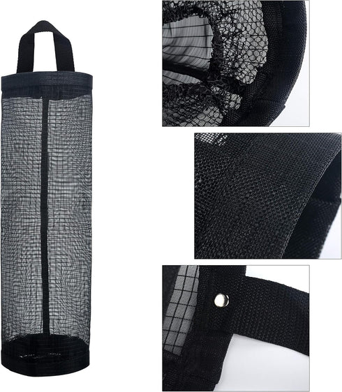 Mesh Garbage Bag Sulimy Plastic Bag Holder Dispensers 2pcs Folding Hanging Storage Trash bags Holders Organizer Recycling Grocery Pocket Container...