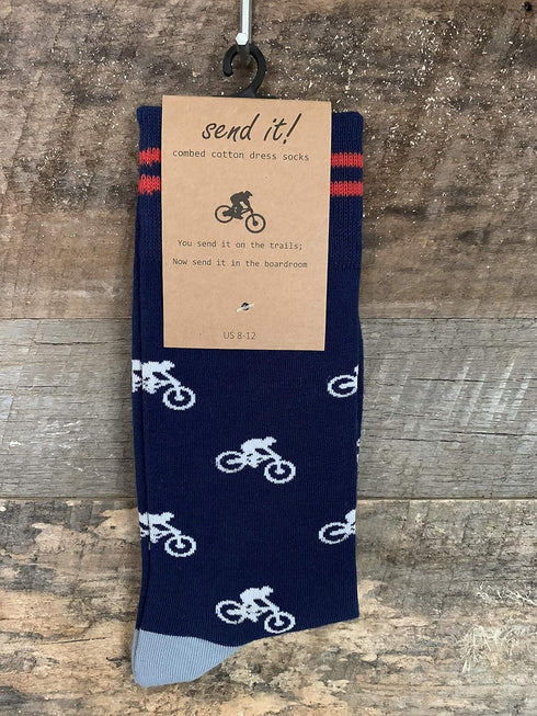 Send It! Mountain Bike Dress Socks. Great gift for mountain biker One Size...