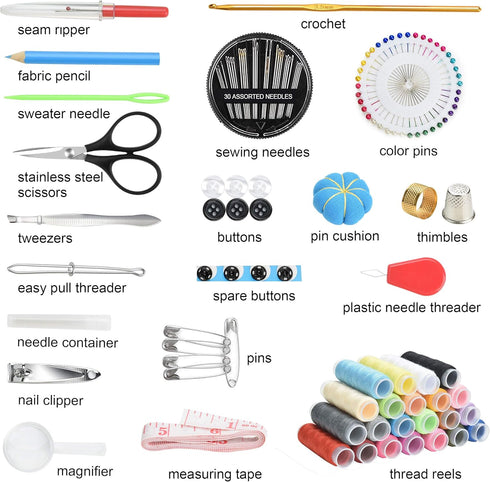 Marcoon Sewing KIT, DIY Sewing Supplies with Sewing Accessories, Portable Mini Sewing Kit for Beginner, Traveller and Emergency Clothing Fixes, wi...