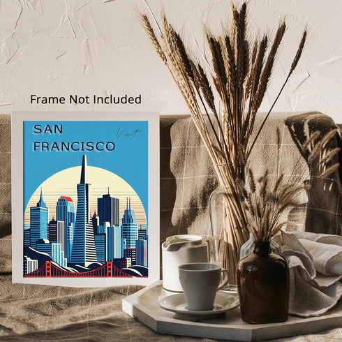 Posterizer 1 pcs-travel poster-United states-San Francisco-Adventure Wall Art Gift for Men Women Entrepreneur Teens Decor for Home & Office- unf...