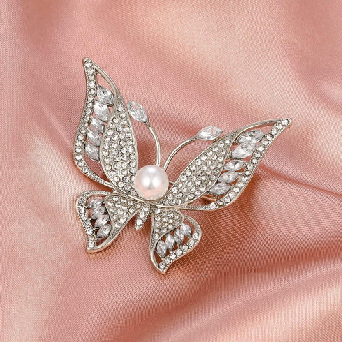 Brooches for Women Pearl Butterfly Brooch Pins for Women Fashion Clothes Broches Para Ropa De Mujer Masterpiece Broach Silver...