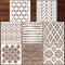 Outus 8 Pieces 12 x 12 Inch Wall Stencils for Painting on Wall Wood Floor Tile Reusable Furniture Stencils Drawing Template Geometric Modern Herri...