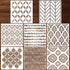 Outus 8 Pieces 12 x 12 Inch Wall Stencils for Painting on Wall Wood Floor Tile Reusable Furniture Stencils Drawing Template Geometric Modern Herri...