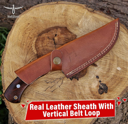 High Carbon Steel Knife - Handmade Full Tang Bushcraft Knife - Hunting Knife, Survival Knife, Fixed Blade Knife & Camping Knife - Camping Knives &...