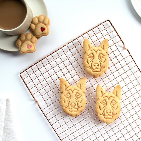 Set of 2 German Shepherd cookie cutters (Designs: Face & Body), 2 pieces - Bakerlogy...