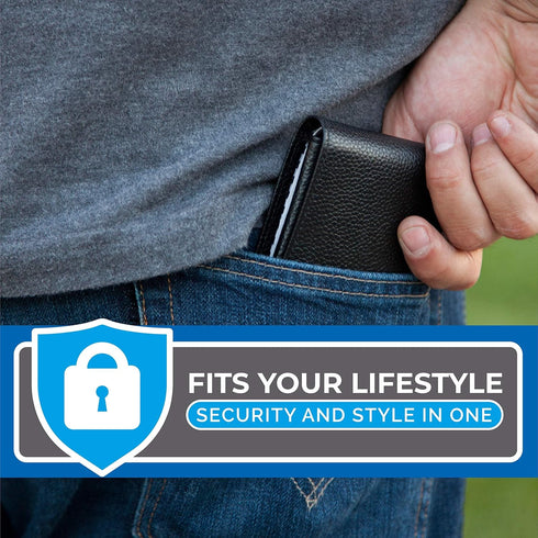 RFID Blocking Stylish Genuine Leather Wallet for Men - Excellent as Travel Bifold - Credit Card Protector...