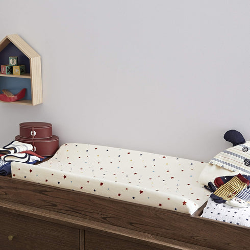 ED Ellen DeGeneres Doodle Dog - Changing Pad Cover, Multi Star Print, Ivory, Royal, Red, Yellow...