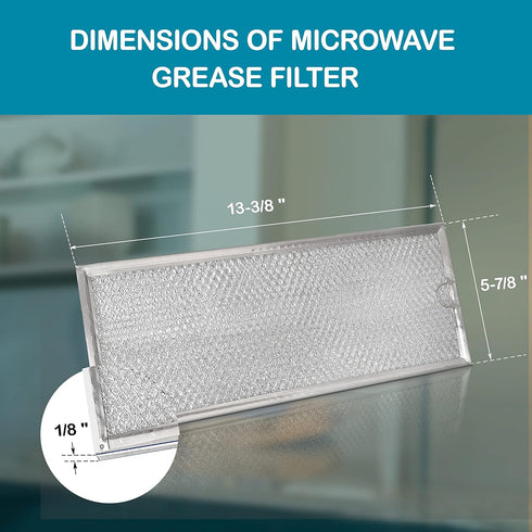 Replacement for Whirlpool W10208631A Filter, GE WB06X10596, AP5617368 Grease Filter for Many Microwaves filter 13 x 6 (Packed in Box) (2-Pack)...