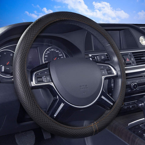 FH Group Universal Fit Leatherette Dual Material Silicone Anti-Slip Ultimate Protection Flexible Steering Wheel Cover fits Most Cars, SUVs, Trucks...
