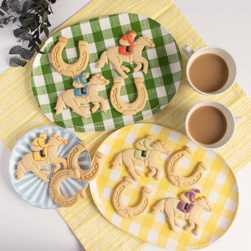 Set of 2 Jockey cookie cutters (Designs: Jockey and Horse Shoe), 2 pieces - Bakerlogy...