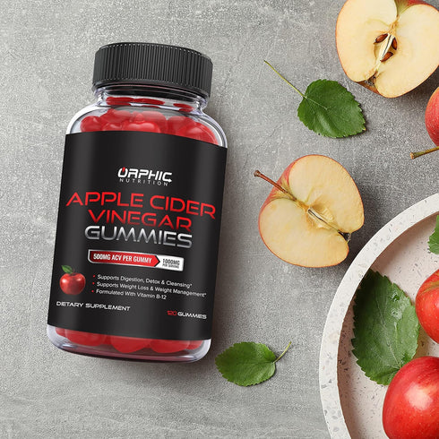 Apple Cider Vinegar Gummies - 1000mg - Formulated to Support Normal Energy Levels & Gut Health - Supports Digestion, Detox & Cleansing - ACV Gummi...